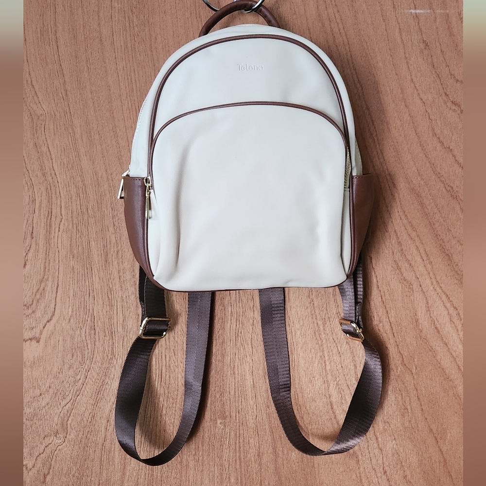Telena Cream and Brown Backpack